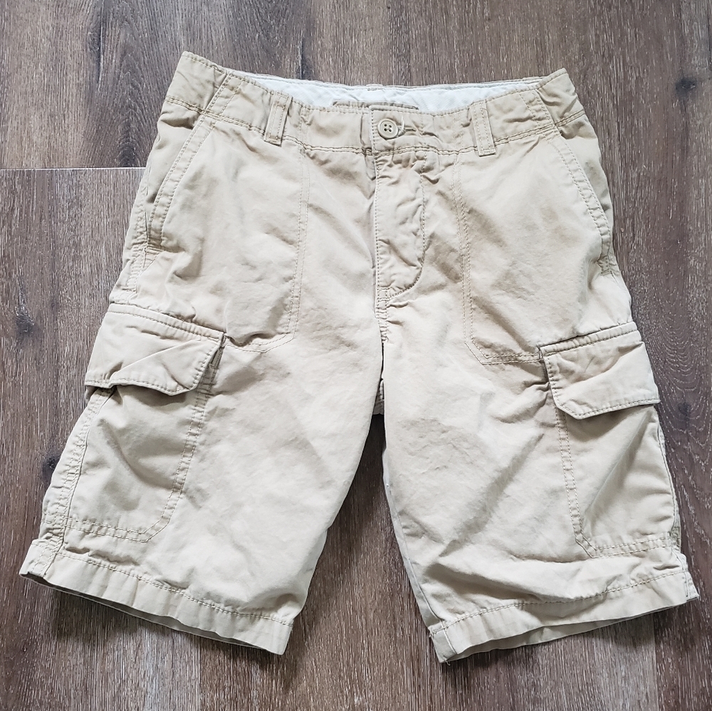 2/$20 Teen Boys Gap tan Cargo Shorts sz 14 adjustable waist